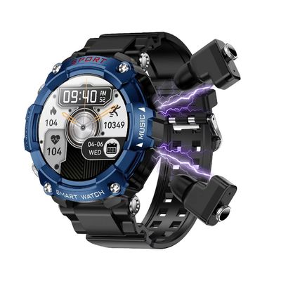 T96 Smart Watch avec casque BT Appel Lecteur de musique de sommeil Moniteur de pression artérielle